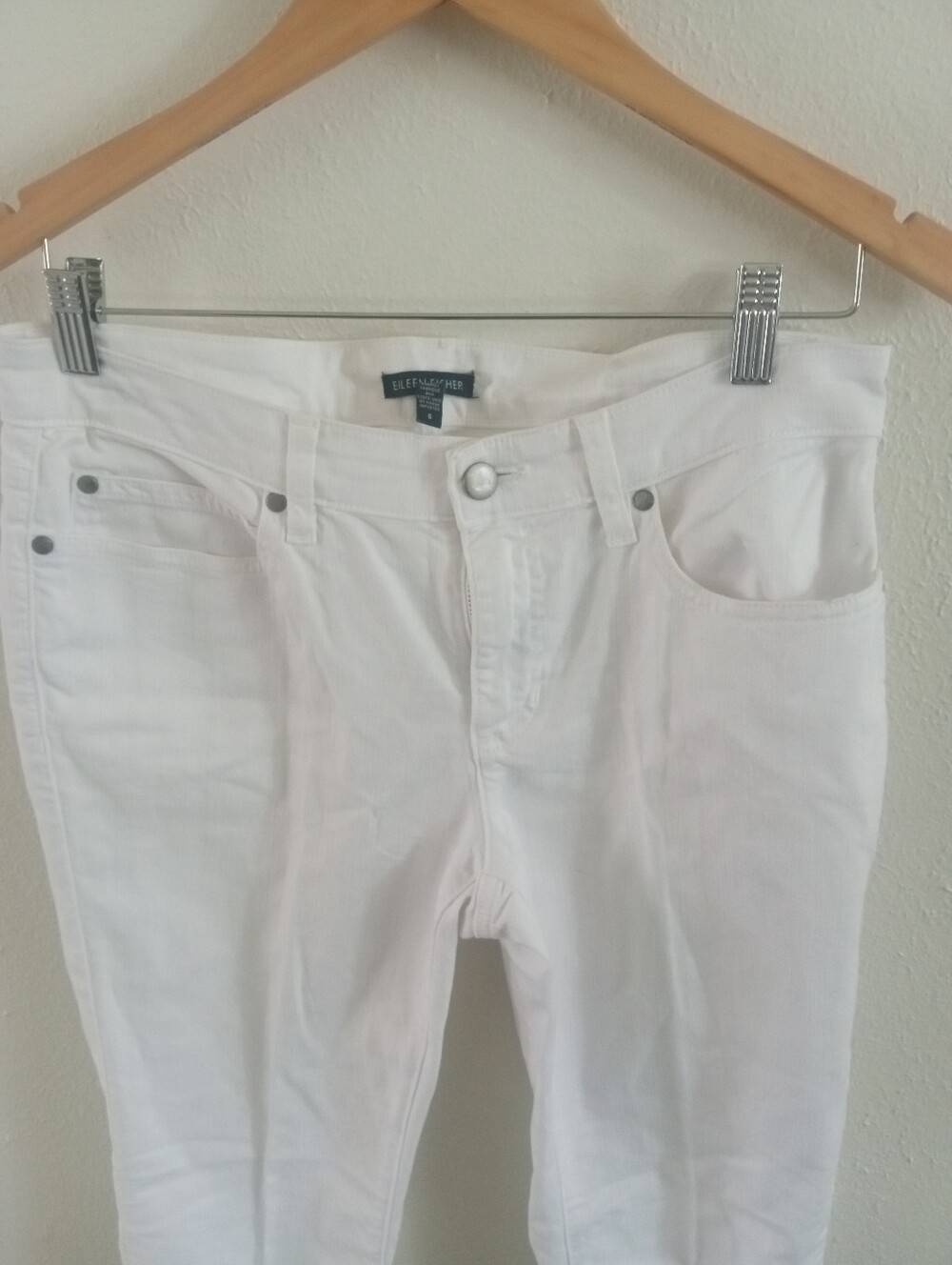 EILEEN FISHER Organic Cotton White Slim Jeans | 6 - Picture 3 of 8